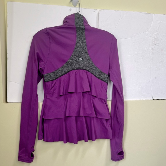 Lululemon RARE Define Ruffles Yogi Dance Jacket Ruffle Dewberry Zip Pockets Mesh - Picture 4 of 16